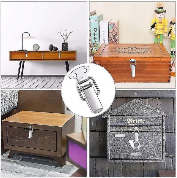 8 Pcs Lever Latch Spring Latch With Hook Stainless Steel Latch For Cabine Carousel 3