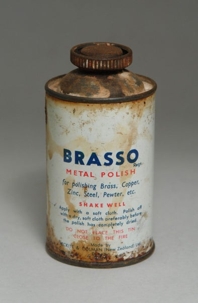 OLD 'BRASSO' ADVERTISING TIN - MADE IN NEW ZEALAND Carousel 2