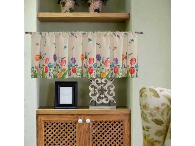 Energy Efficient Kitchen Rod Pocket Valance Short Privacy Curtain Window Carousel 2