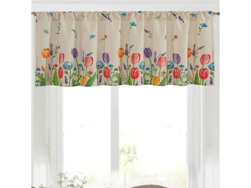 Energy Efficient Kitchen Rod Pocket Valance Short Privacy Curtain Window Carousel 1