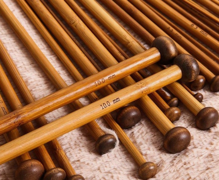 18 Pairs of Pointed Carbonized Bamboo Knitting Needles, Crochet Tool Carousel 3