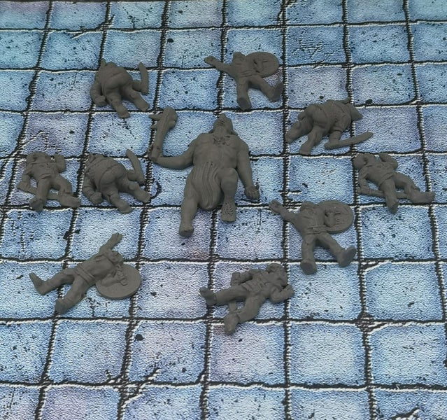 Monster Miniatures Dead Orcs Bodies Dungeons and Dragons dice4dungeons Brite Carousel 1