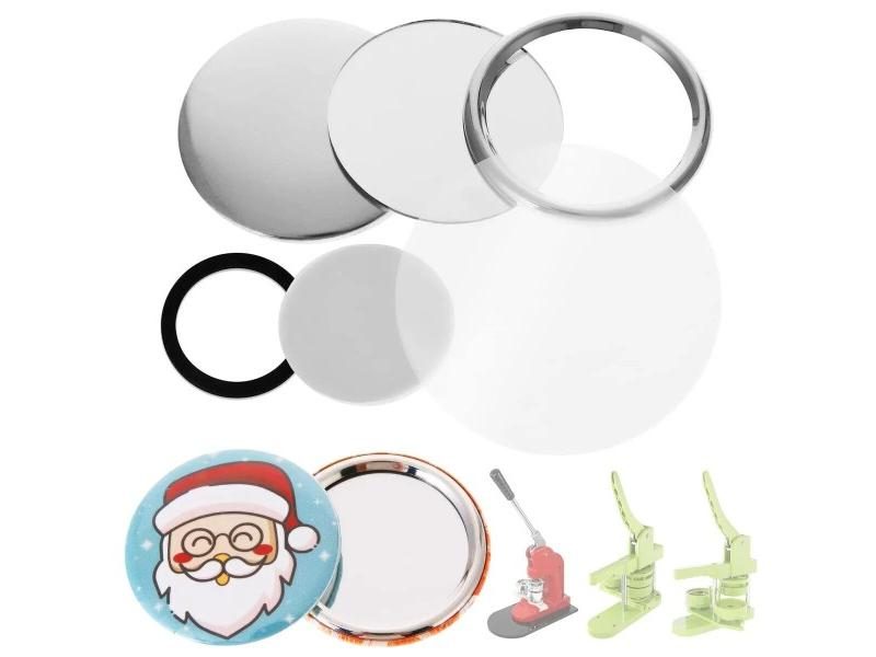 Blank Mirror Badge Button Maker Parts 58MM Badge Press Making Machine Supplies Carousel 2
