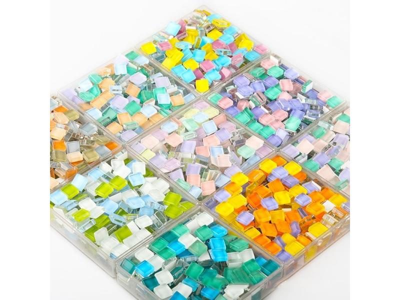 100g Glass Mosaic Tiles Colorful 1cm Square Mosaic Craft Materials For Carousel 2