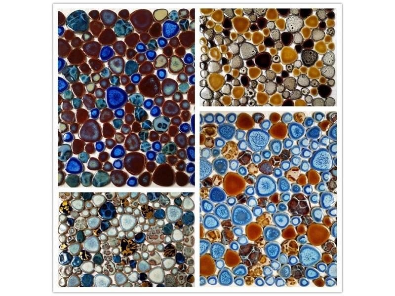 100g Ceramic Mosaic Tiles Mixed Color Irregular Oval Stones DIY Mosaic Making Carousel 2