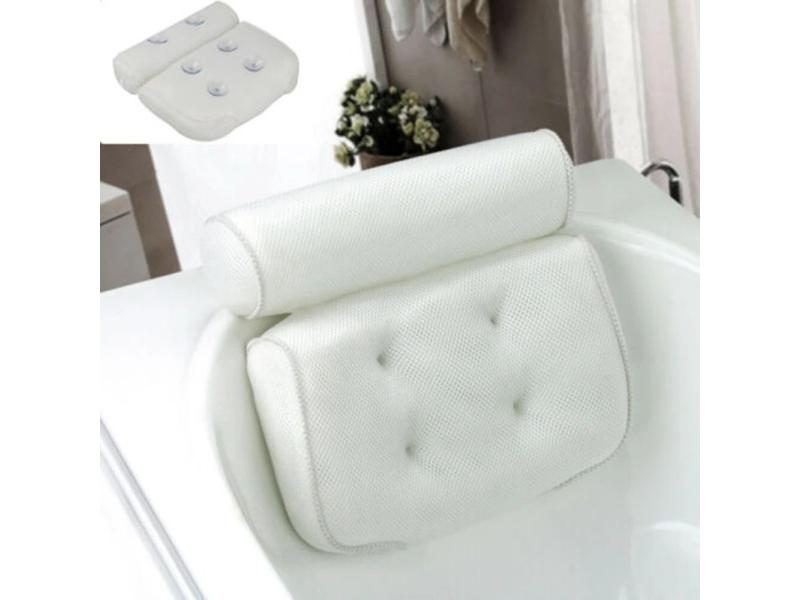 Spa Bath Pillow With Suction Cups For Neck Back In Bathroom Carousel 1