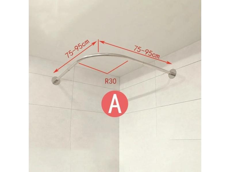 L-Shaped Bathroom Bathtub Corner Shower Curtain Rod For Large Space Carousel 1