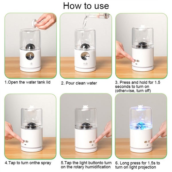 Automatic Rotary Air Humidifier Wireless Charging mah Portable Mist Carousel 7