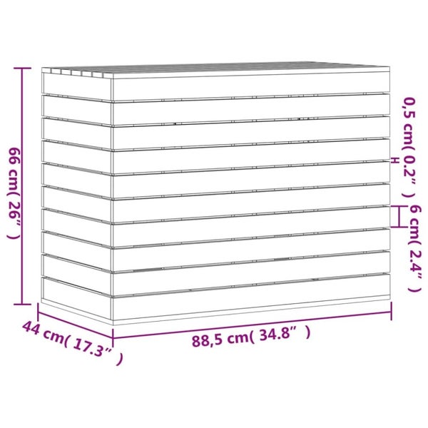 Laundry Basket 88.5x44x66 cm Solid Wood Pine NTXTOK Carousel 10