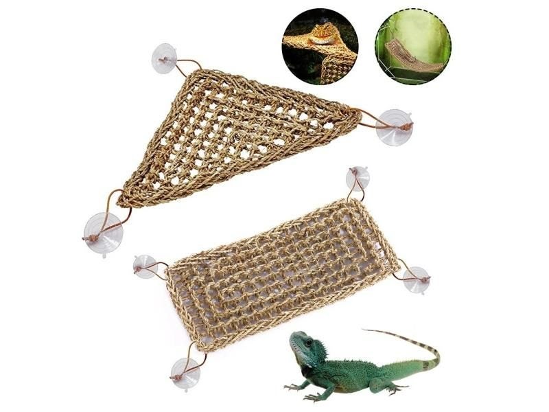 Reptile Lizard Hammock Hamster Reptile Grass Mat Pet Bed Seaweed Hammock Swing Carousel 2