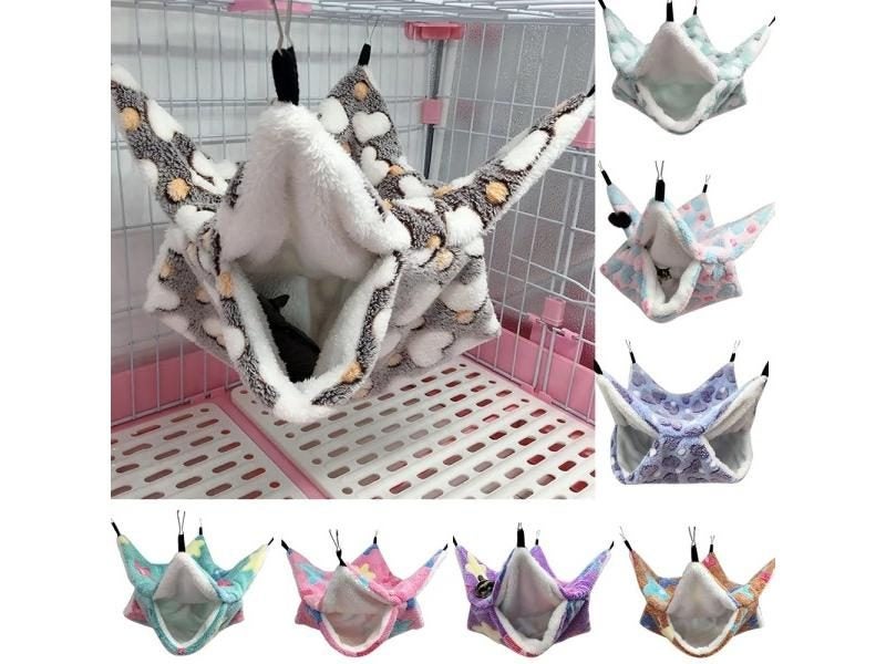 Plush Hamster Hammock Double-layer Thicken Warm Sleeping Bag Nest Hanging Cage Carousel 2