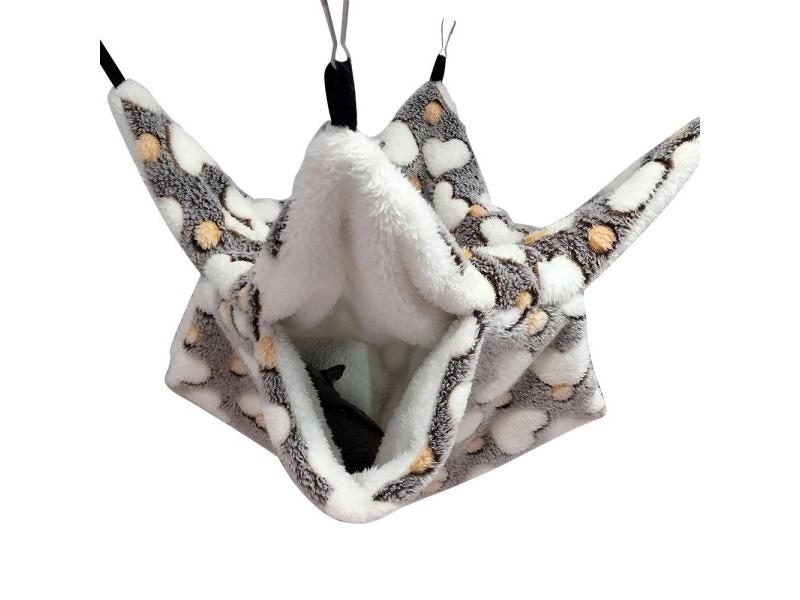 Plush Hamster Hammock Double-layer Thick Warm Pet Bed For Squirrel Ferret Carousel 1