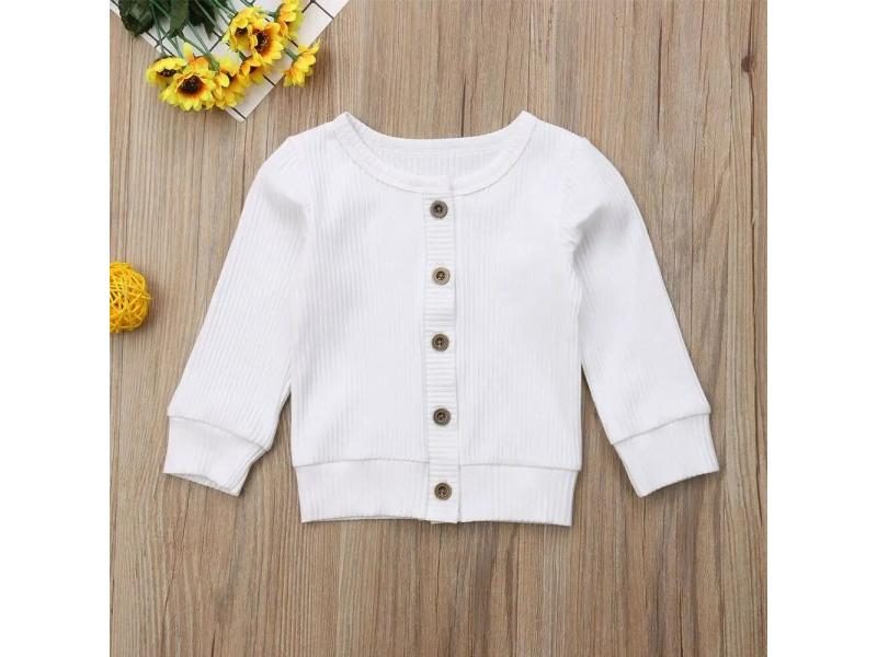 New Autumn Newborn Baby Kids Knitted Long Sleeve Cardigan Tops 0-24M Carousel 1