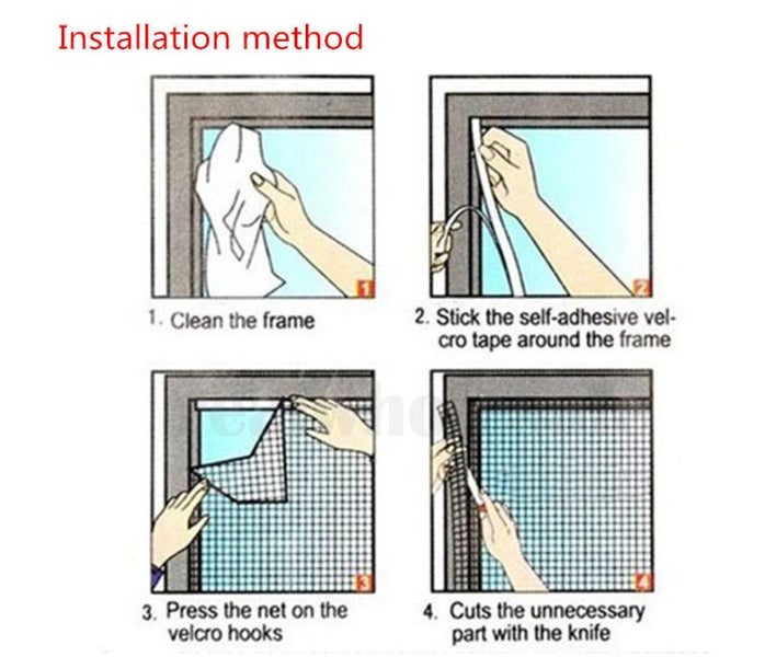 WHITE 1.3x1.5m Anti mosquito Net Fly screen Bug Mesh Insect Self-adhesive Carousel 2