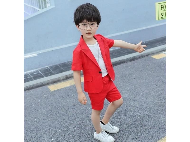 Toddler Boys Suit Summer Wedding Cotton Linen Blend Formal Boys Blazer Children Carousel 1
