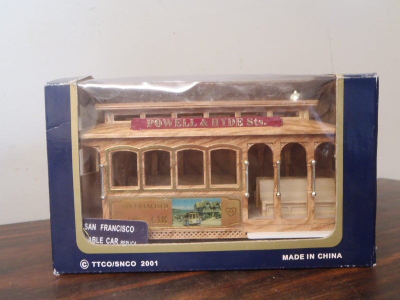 City-Souvenirs Musical San Francisco Cable Car Wooden Replica Carousel 1