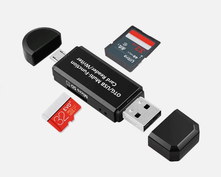 2 in 1 USB SD Card Reader Micro USB Memory OTG Adapter For TF SD SDXC SDHC MMC Carousel 1