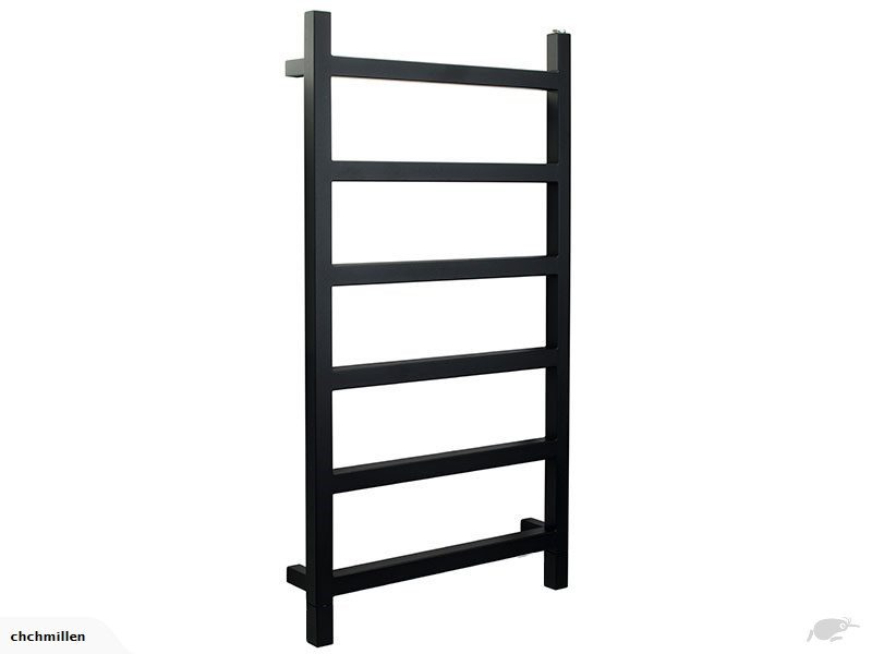Black Heated Towel Rail 6 Bars Carousel 1
