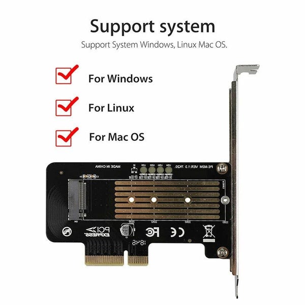 M.2 NGFF to Computer Expansion Card PCIe X4 X8 X16 NVMe SATA Dual SSD PCI CHK12N Carousel 6