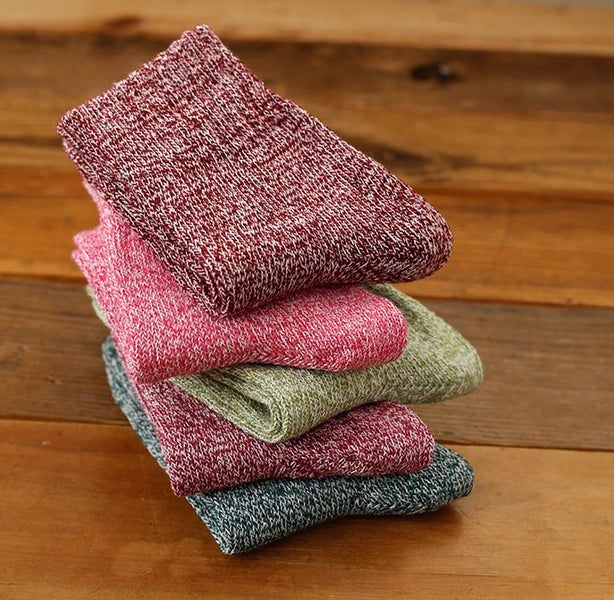 5 Pairs Retro Nordic Style Wool Socks Women Thermal Socks(Style 1)