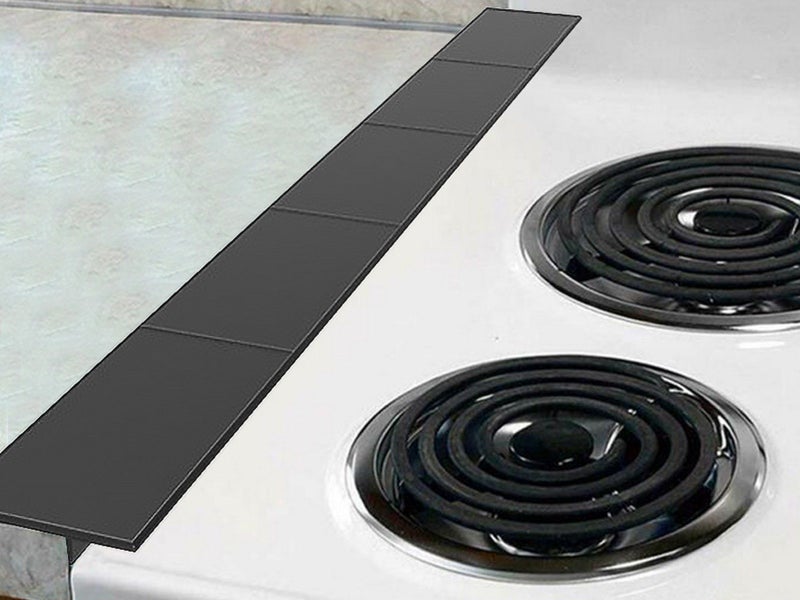 1Pc 21 inches Silicone Kitchen Stove Counter Gap Cover Gap Filler Strip - Black Carousel 1