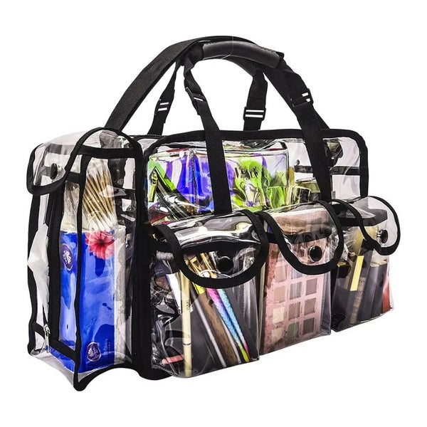Large Transparent Makeup Organizer Bag Makeup Artists Travel Bag Carousel 1