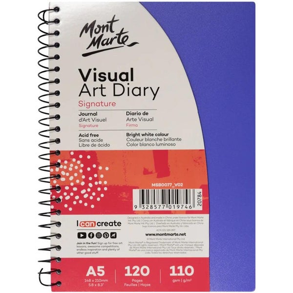 Visual Art Diary Signature A5 120 Pages 110gsm - Mont Marte Carousel 1
