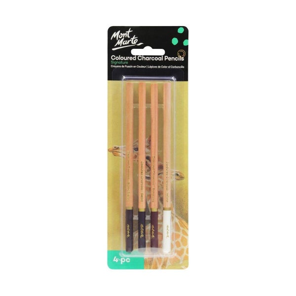 Mont Marte Coloured Charcoal Pencils Signature 4pc Carousel 1
