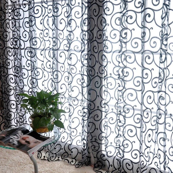 200*100 CM Modern Tulle Curtains For Living Room Purple Curtains For Chil CHK12N Carousel 1