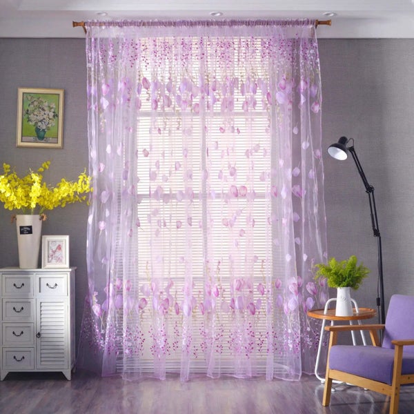 200*100 CM Modern Tulle Curtains For Living Room Purple Curtains For Chil CHK12N Carousel 1