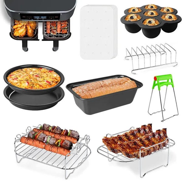 Dual Basket Air Fryer Accessories Rectangle for Ninja Foodi Dualzone Airf CHK12N Carousel 2