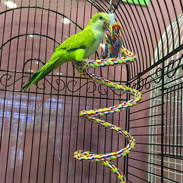 Parrot Hanging Nibble Toy Parrot Colored Cotton Rope Rotating Ladder Bird CHK12N Carousel 1