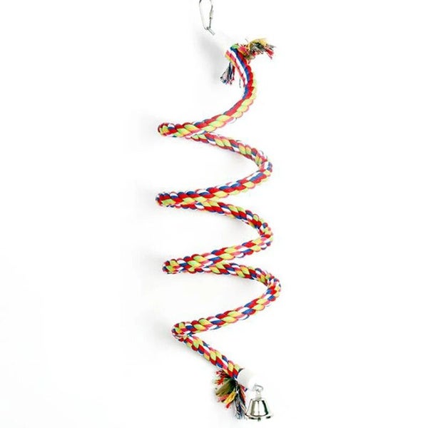 Parrot Hanging Nibble Toy Parrot Colored Cotton Rope Rotating Ladder Bird CHK12N Carousel 2