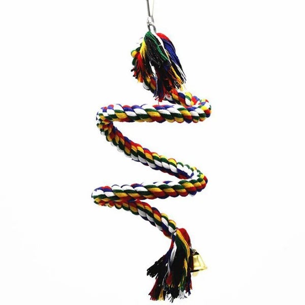 Parrot Hanging Nibble Toy Parrot Colored Cotton Rope Rotating Ladder Bird CHK12N Carousel 6