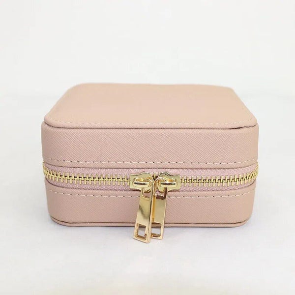 Korean Style Girl Jewelry Box Portable Genuine Leather Earrings Ring Case CHK12N Carousel 26