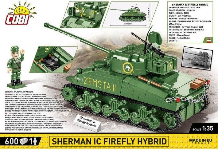COBI-2276 | HC WWII /2276/ SHERMAN IC FIREFLY HYBRID 600 PCS Carousel 1
