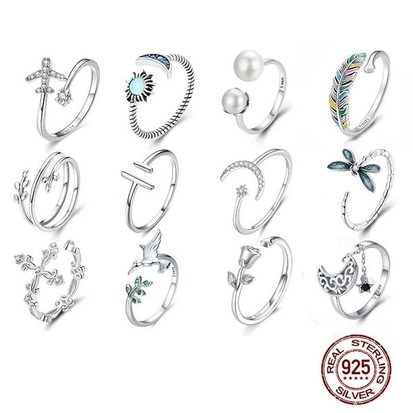 Adjustable Rings Authentic 925 Sterling Silver Stackable Engagement Zirco CHK12N Carousel 2