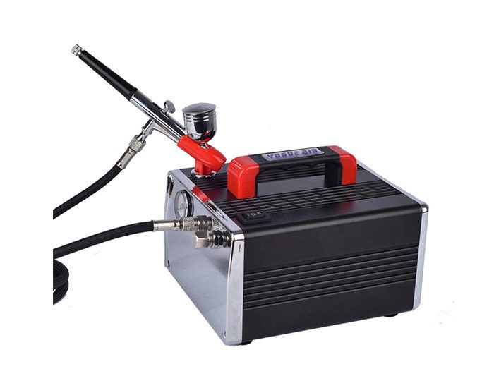 HS HS317-DCK Portable Mini Air Compressor Kit with Airbrush Carousel 4
