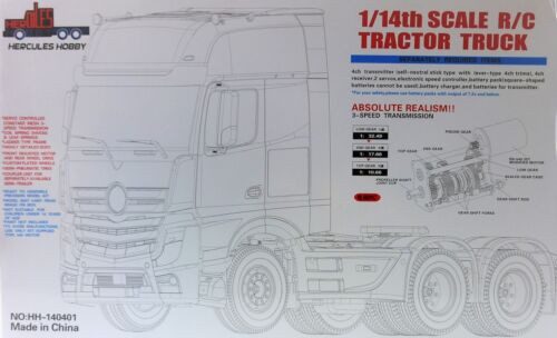 Hercules Hobby 1/14 3 Axle Tractor Truck Grey Kit HH-140401 Carousel 2