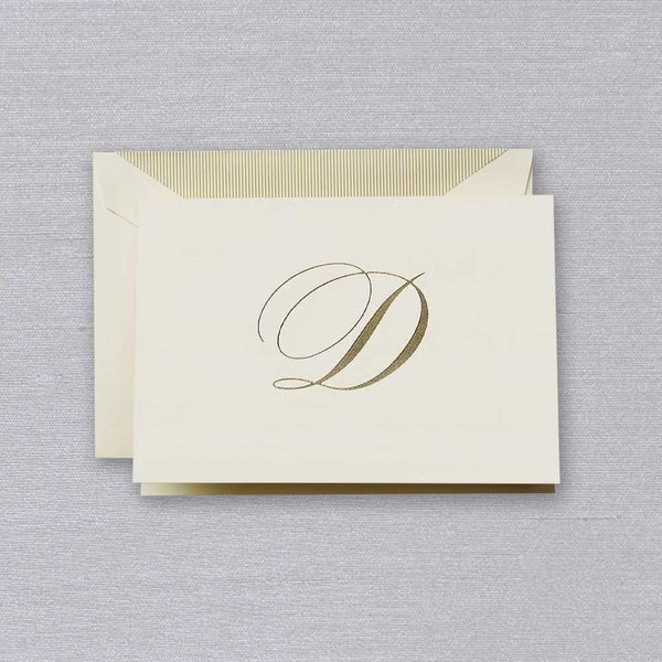 Crane & Co Engraved D Initial Note Card Set 10pce Carousel 1