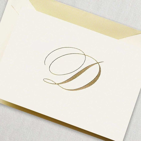 Crane & Co Engraved D Initial Note Card Set 10pce Carousel 2