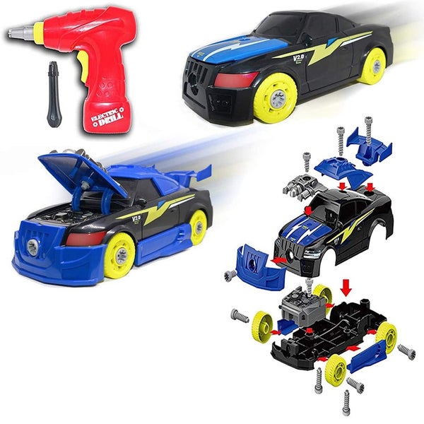 2-in-1 Kids Racing Toy Car Assembly with Drill Tool Kit Carousel 1