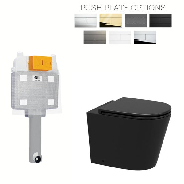 MATT BLACK SLIM BACK TO WALL PAN PACKAGE Carousel 1