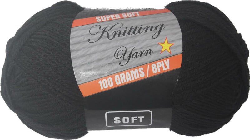 8 Ply Knitting Yarn 100G - Black Carousel 1