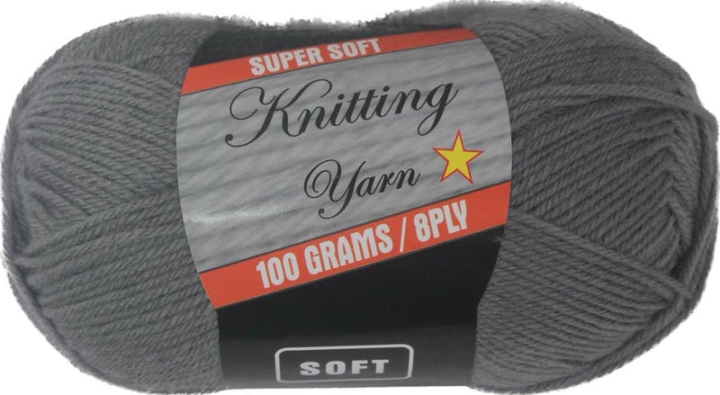 8 Ply Knitting Yarn 100G - Grey Carousel 1