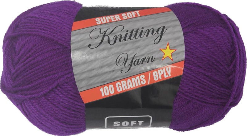 8 Ply Knitting Yarn 100G - Purple Carousel 1