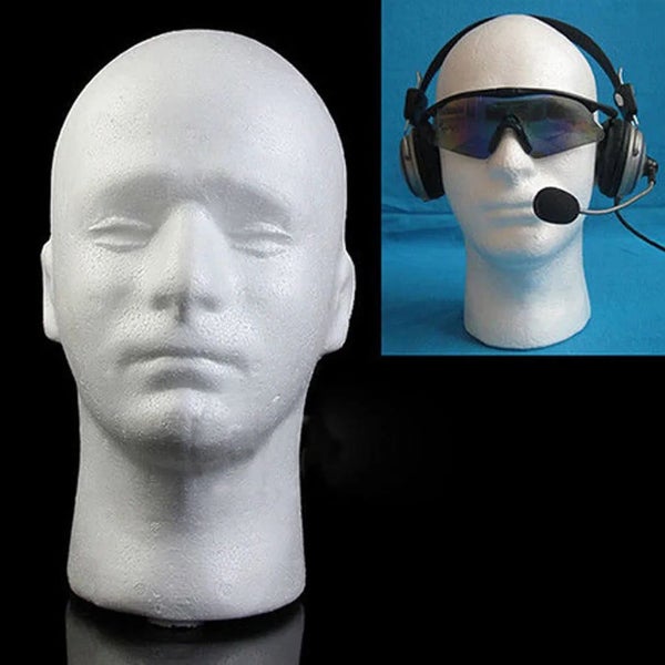 Brand New 2019 Male Styrofoam Mannequin Manikin Foam Head Model Glasses H CHK12N Carousel 1
