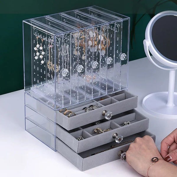 High-end Jewelry Box, Large Capacity Earring Storage Box, Transparent Jew CHK12N Carousel 2