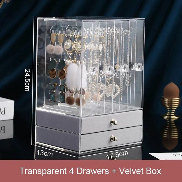 High-end Jewelry Box, Large Capacity Earring Storage Box, Transparent Jew CHK12N Carousel 1