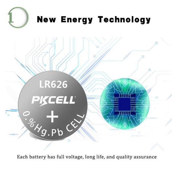 PKCELL x 1 AG4 / SR626SW / 377 / 177 / LR626 / LR66 / 565 Battery Top Quality Carousel 1